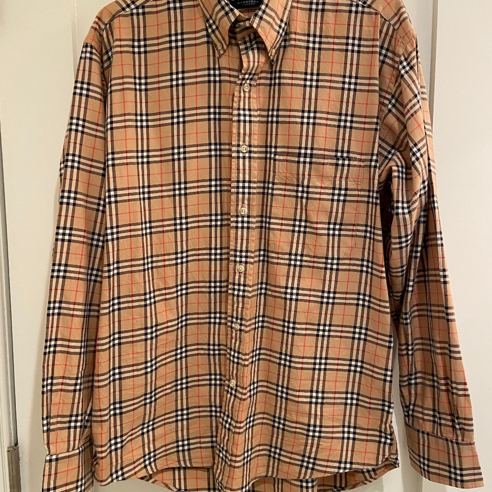 Burberry Men's Long Sleeve Plaid Shirt